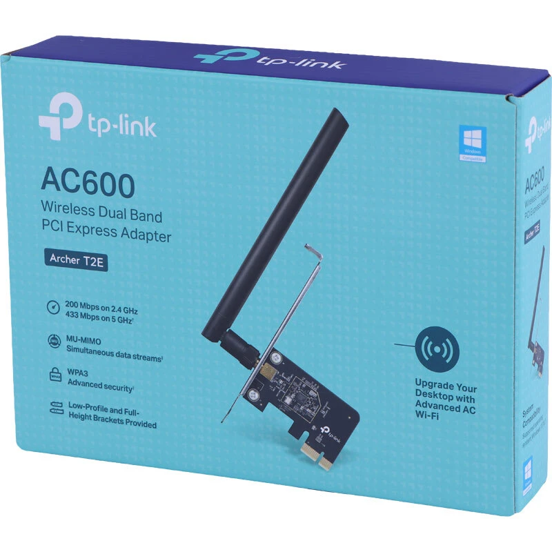 کارت شبکه اینترنال PCI-E آنتن دار تی پی لینک Archer T2E AC600 433Mbps