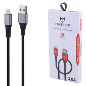 کابل لایتنینگ فست شارژ 3 آمپر مستر لینک پلاس ETM 004 طول 1 متر کد 2