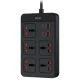 چند راهی 5 خانه گرین لاین GS-500 GNGS500PSBK با کابل 3 متری + شارژر USB و Type-C