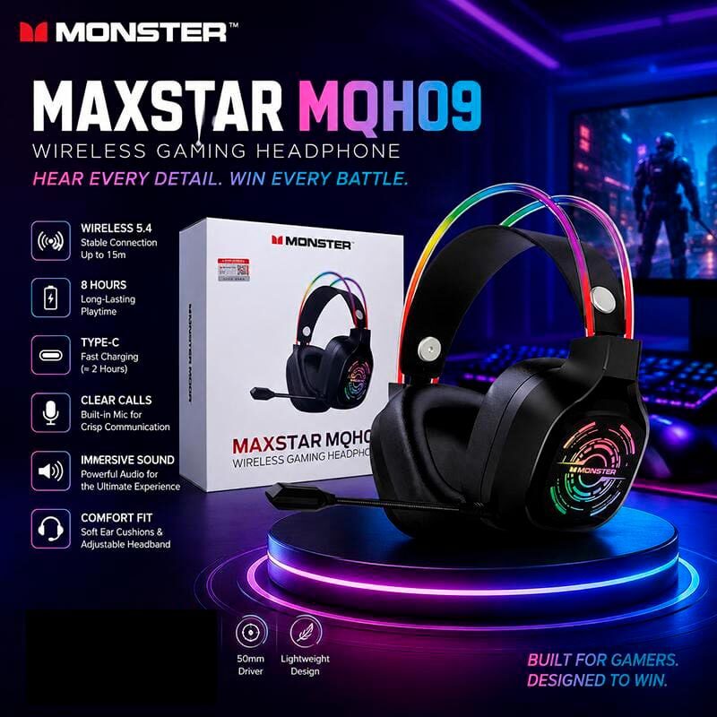 هدست گیمینگ مانستر MAXSTAR MQH09