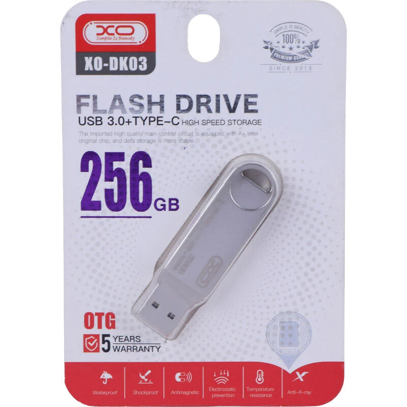 فلش 256 گیگ ایکس او XO-DK03 OTG Type-C USB3.0
