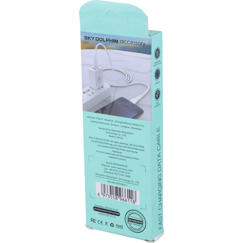 کابل میکرو یو اس بی فست شارژ 2.4 آمپر اسکای دلفین S60V طول 1 متر