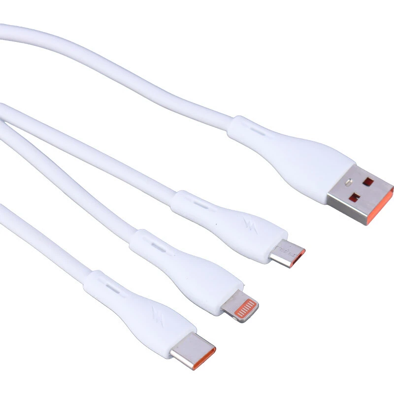 کابل سه سر فست شارژ 2.4 آمپر اسکای دلفین S62E طول 1.2 متر