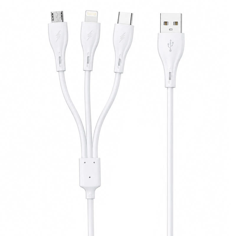 کابل سه سر فست شارژ 2.4 آمپر اسکای دلفین S62E طول 1.2 متر