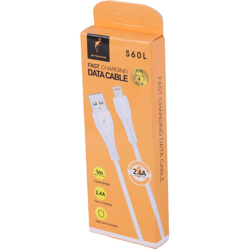 کابل لایتنینگ فست شارژ 2.4 آمپر اسکای دلفین S60L طول 1 متر