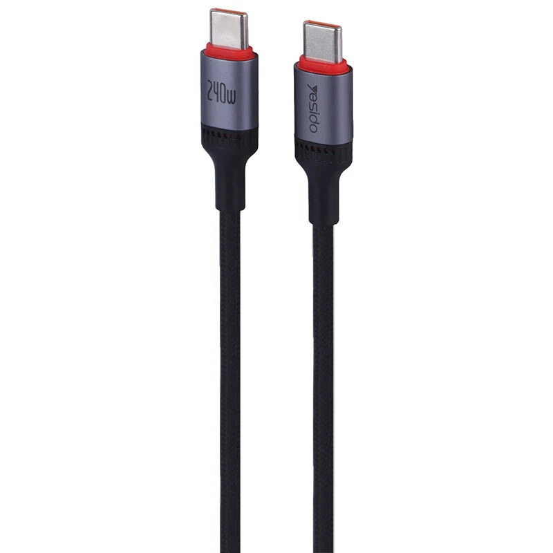 کابل دو سر تایپ سی فست شارژ 240 وات یسیدو CA185 طول 1.2 متر