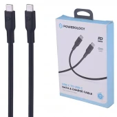 کابل دو سر تایپ سی فست شارژ 100 وات پاورولوژی PWCTC1M طول 1.2 متر