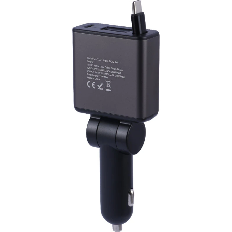 شارژر فندکی 45 وات گرین لاین GL-CC22 GNRT75WCCGY