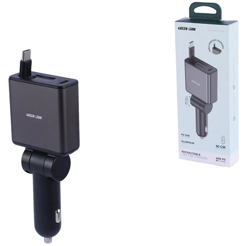 شارژر فندکی 45 وات گرین لاین GL-CC22 GNRT75WCCGY