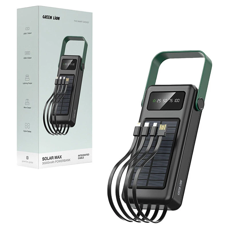 پاور بانک خورشیدی گرین لاین Solar Max GL-PB72 GNSLRPB30K 10.5W ظرفیت 30000 میلی آمپر ساعت