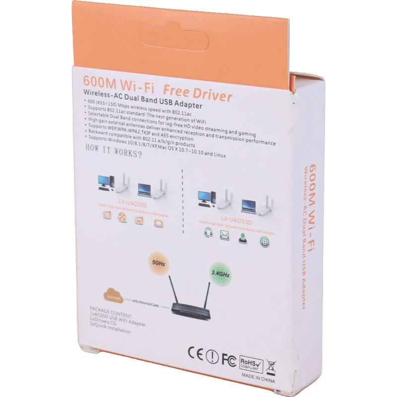 کارت شبکه بی سیم آنتن دار پیکس لینک LV-UAC03D 600Mbps