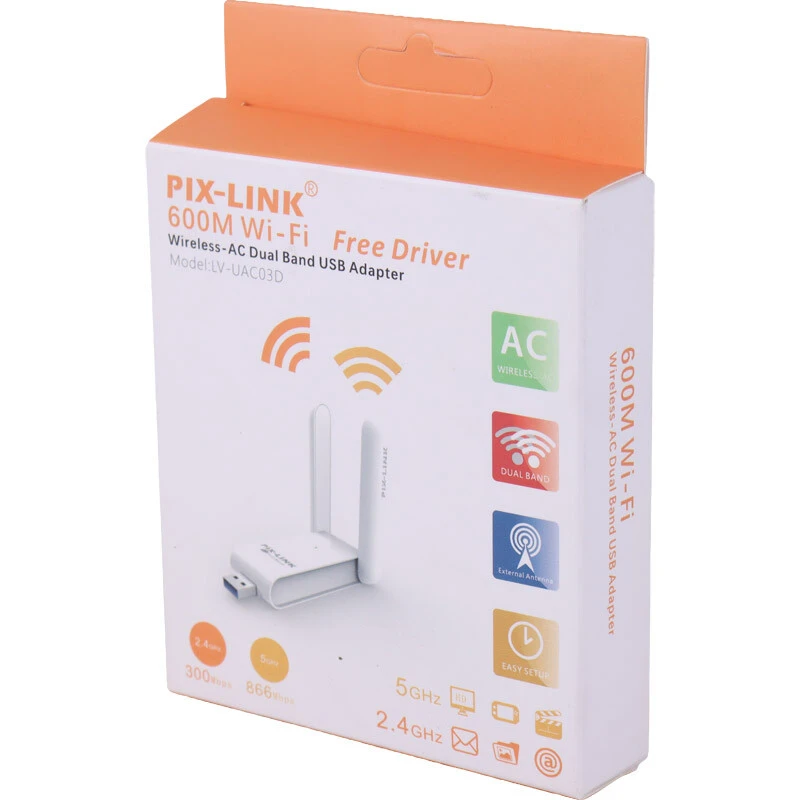 کارت شبکه بی سیم آنتن دار پیکس لینک LV-UAC03D 600Mbps