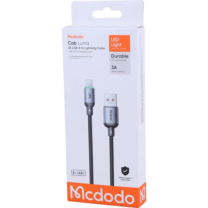 کابل لایتنینگ فست شارژ 3 آمپر مک دودو Cab Luma CA-6541 طول 2 متر