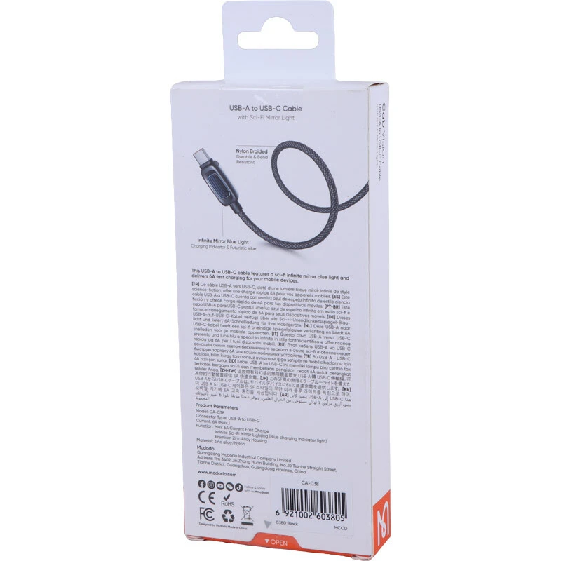 کابل تایپ سی فست شارژ 66 وات مک دودو Cab Vision CA-0380 طول 1.2 متر