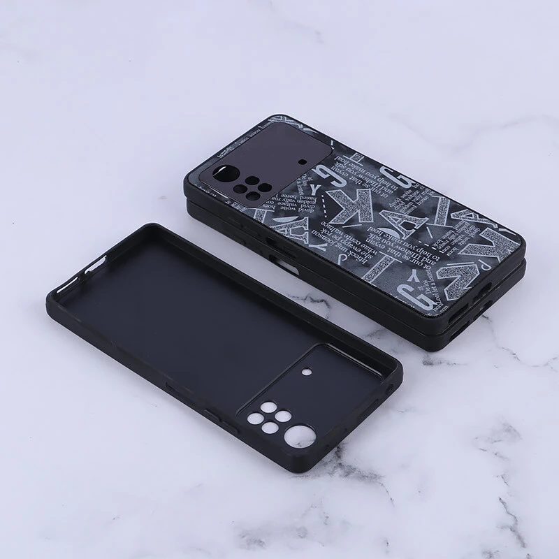 قاب PC شیائومی Poco X4 Pro 5G طرح لاتین محافظ لنزدار