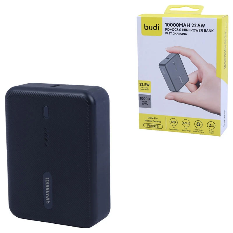 پاور بانک فست شارژ بودی PB097 PD QC3.0 22.5W ظرفیت 10000 میلی آمپر ساعت