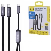 کابل دو سر فست شارژ 100 وات بودی DC266TTT12 طول 1.2 متر