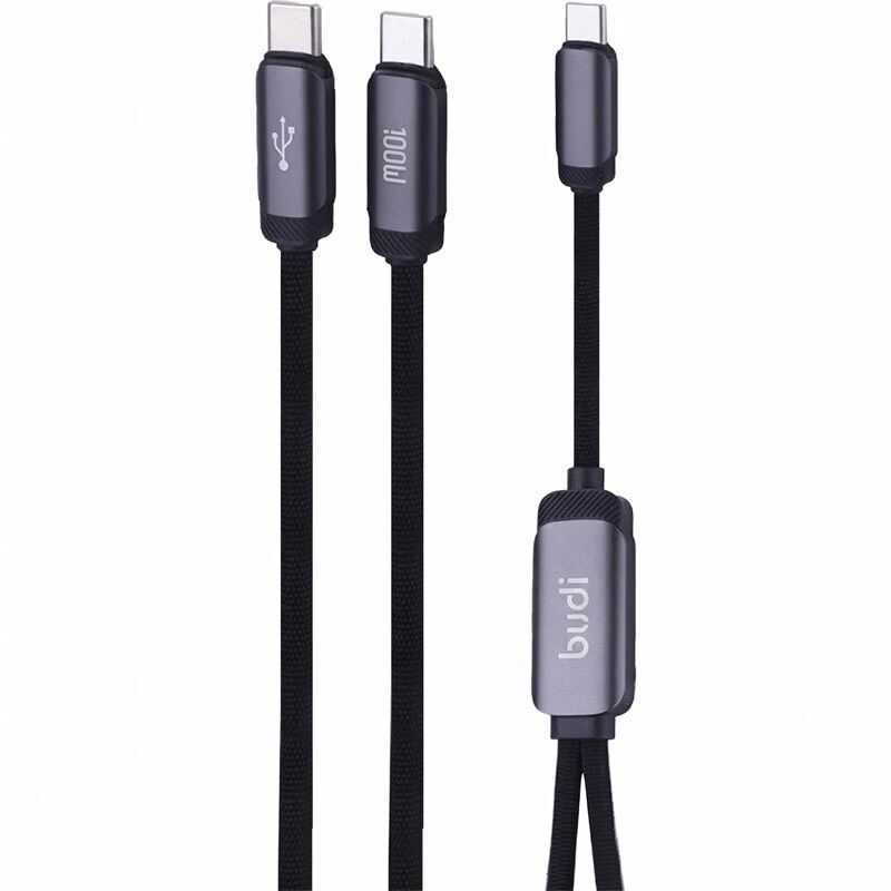 کابل دو سر فست شارژ 100 وات بودی DC266TTT12 طول 1.2 متر