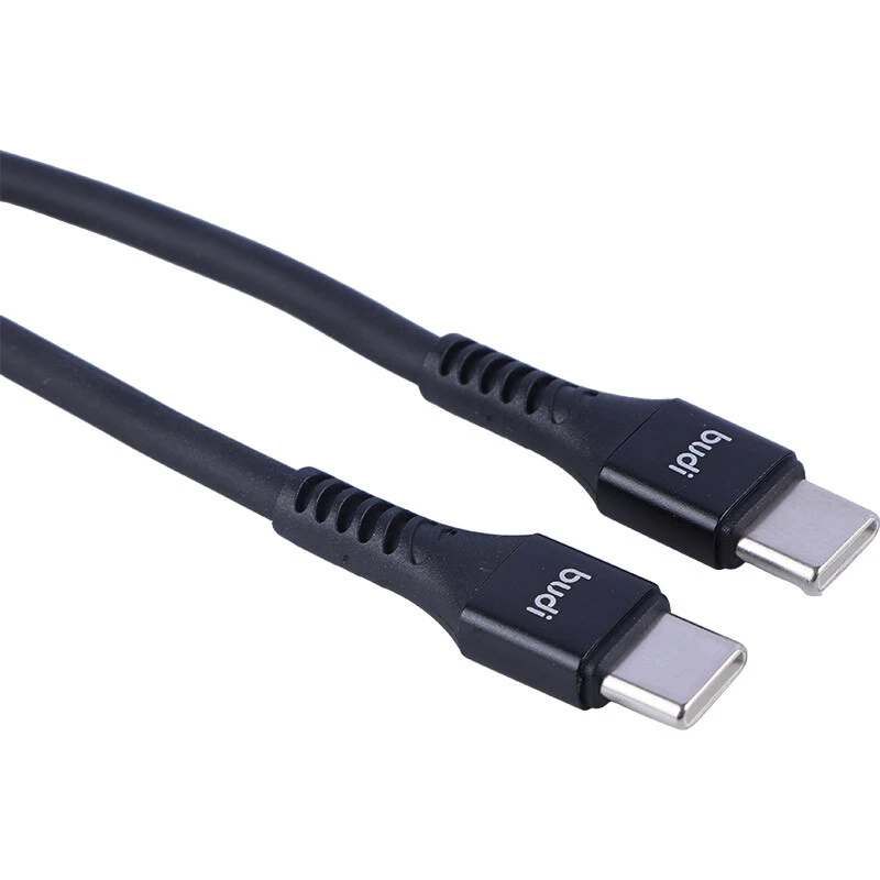 کابل فنری دو سر تایپ سی فست شارژ 65 وات بودی DC210TTS18 طول 1.8 متر