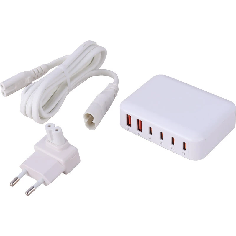 شارژر رومیزی 6 پورت 20 وات بودی AC318 GaN PD QC3.0