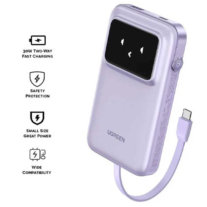 پاور بانک فست شارژ یوگرین PB511 35603B 30W ظرفیت 10000 میلی آمپر ساعت