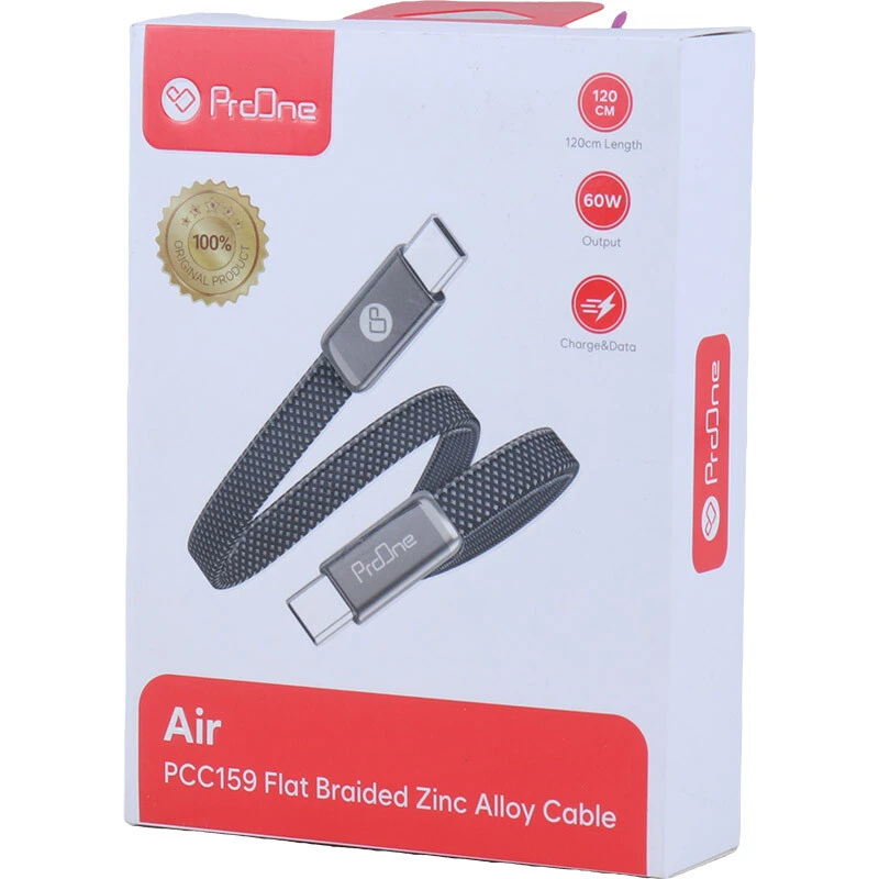 کابل دو سر تایپ سی فست شارژ 60 وات پرووان Air PCC159 طول 1.2 متر