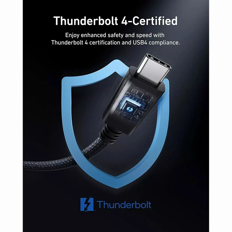 کابل دو سر تایپ سی فست شارژ 240 وات انکر Prime Thunderbolt 4 A84N0011 طول 1 متر