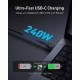 کابل دو سر تایپ سی فست شارژ 240 وات انکر Prime Thunderbolt 4 A84N0011 طول 1 متر