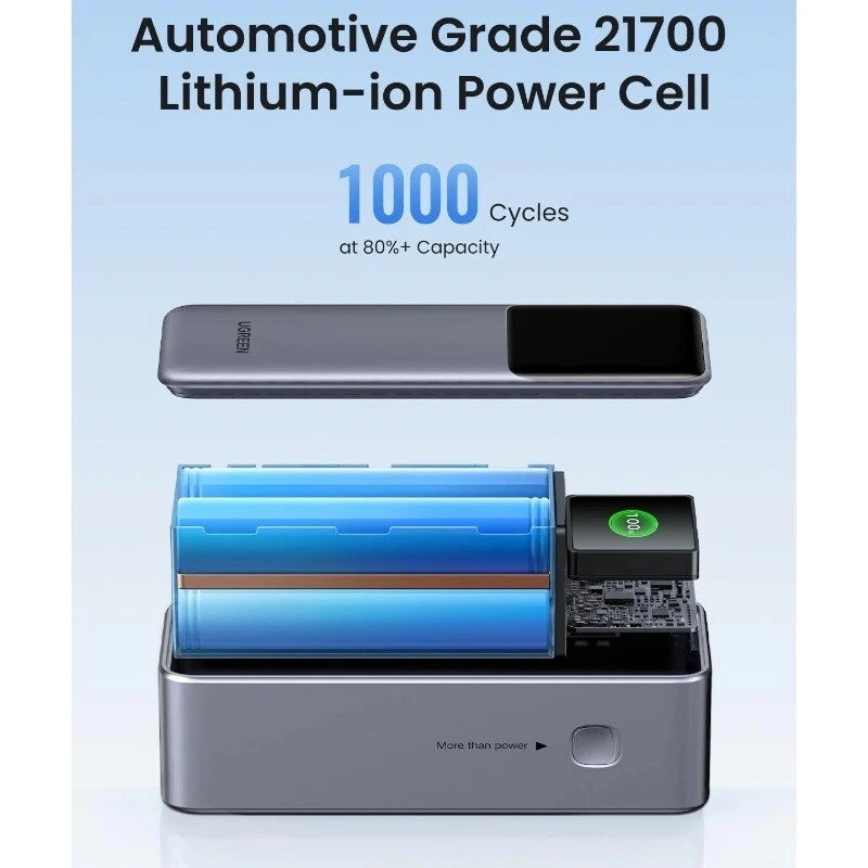 پاور بانک فست شارژ یوگرین Nexode PB722-35525B QC4.0 PD3.0 140W ظرفیت 25000 میلی آمپر ساعت