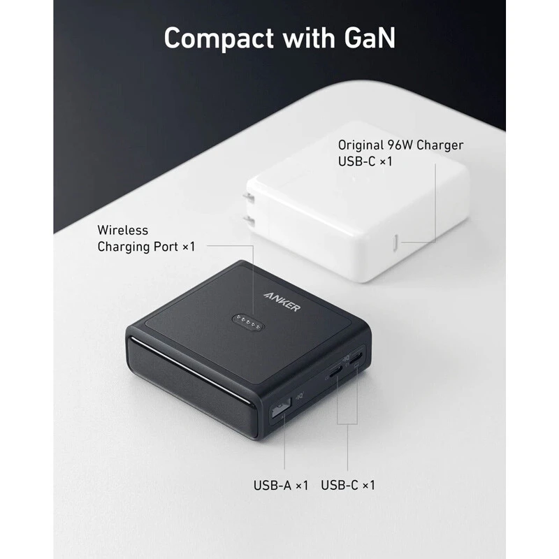شارژر رومیزی فست شارژ 3 پورت 100 وات انکر A1902211 GaN PD