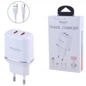 شارژر دیواری Yesido YC26 + کابل میکرو یو اس بی