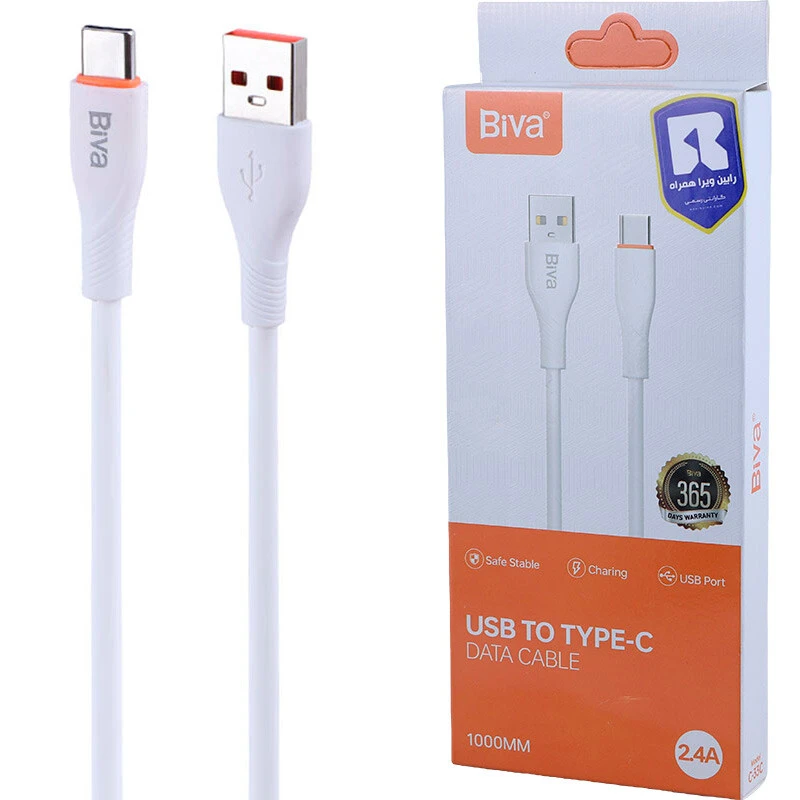 کابل تایپ سی فست شارژ 2.4 آمپر بیوا C-33C طول 1 متر