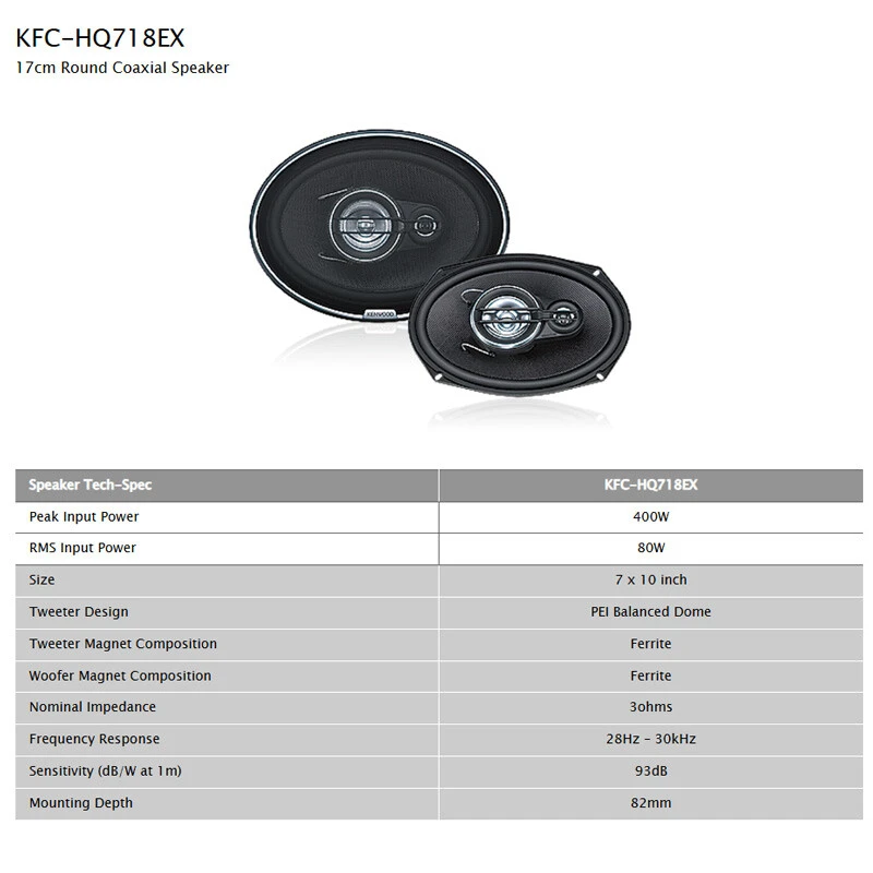 باند خودرو 7*10 اینچی کنوود KFC-HQ718EX توان 80 وات