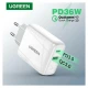 شارژر دیواری 36 وات یوگرین CD170-60468 QC3.0 PD 3A