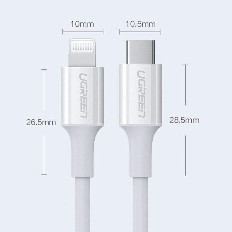 کابل تایپ سی به لایتنینگ فست شارژ 2.4 آمپر یوگرین US171-60749 طول 2 متر