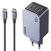 شارژر دیواری 100 وات یوگرین Nexode Pro X757-25874 GaN QC4.0 PD3.0 5A + کابل تبدیل تایپ سی