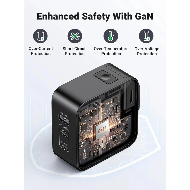 شارژر دیواری 65 وات یوگرین CD296-90409 GaN QC4.0 PD3.0 5A