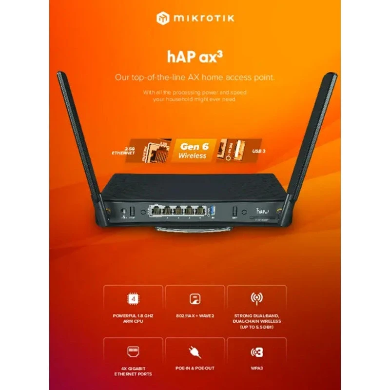 اکسس پوینت بی سیم میکروتیک hAP ax³