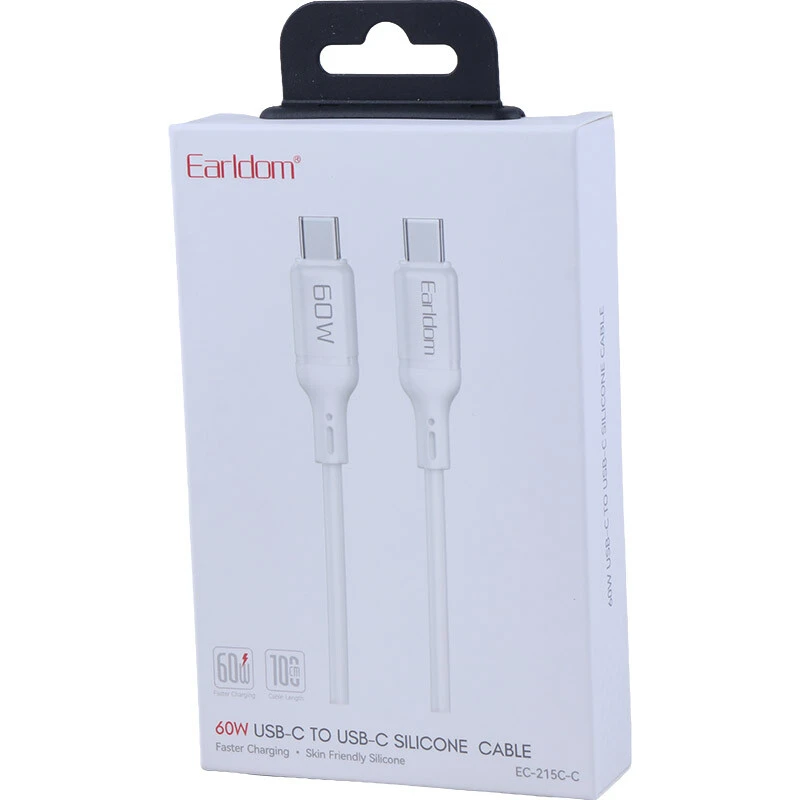 کابل دو سر تایپ سی فست شارژ 60 وات ارلدام EC-215C-C طول 1 متر