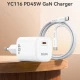 شارژر دیواری 45 وات یسیدو YC116 GaN PD 3A + کابل تبدیل تایپ سی