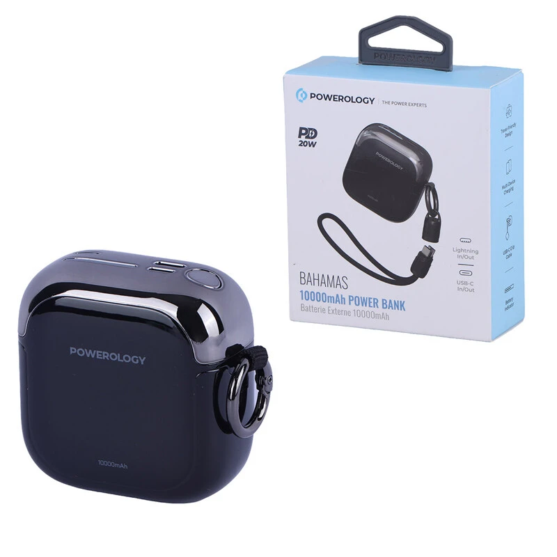 پاوربانک فست شارژ پاورولوژی Bahamas PPBCHA103 PD 22.5W ظرفیت 10000 میلی آمپر ساعت