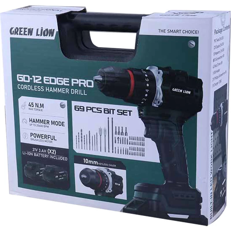 دریل شارژی چکشی گرین لاین GD-12 Pro Drive GNGD12CODRGN