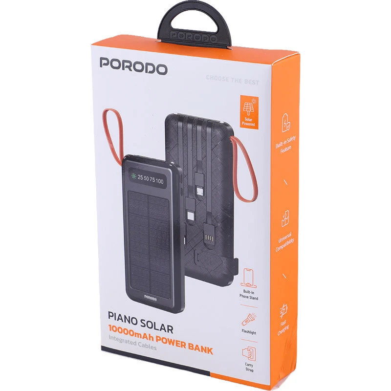 پاوربانک فست شارژ پرودو Piano Solar PDPBB306 10.5W ظرفیت 10000 میلی آمپر ساعت