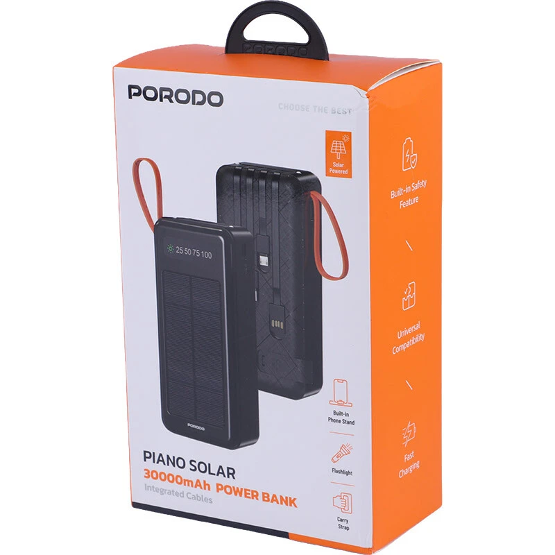 پاوربانک فست شارژ پرودو Piano Solar PDPBB308 10.5W ظرفیت 30000 میلی آمپر ساعت