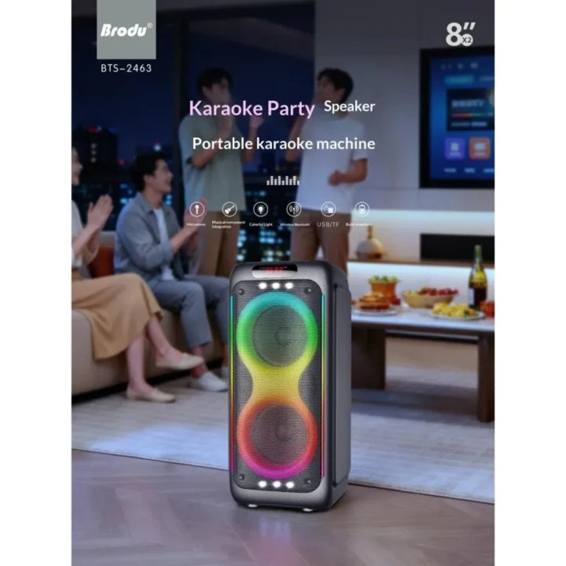 اسپیکر چمدانی بلوتوثی برودو BTS-2463 + میکروفون