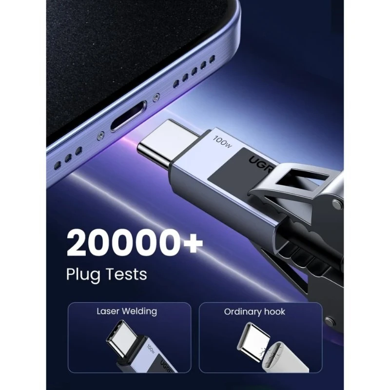 کابل دو سر تایپ سی فست شارژ 100 وات یوگرین L512-45063 طول 1 متر