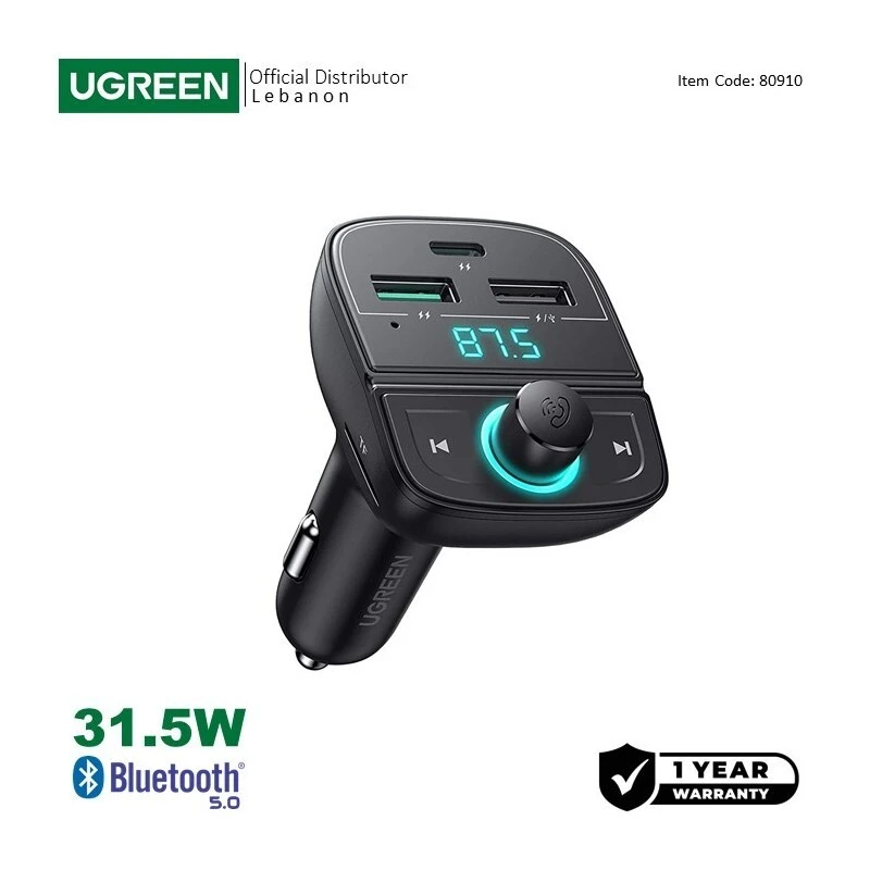 شارژر فندکی و اف ام پلیر بلوتوثی 20 وات یوگرین CD229-80910