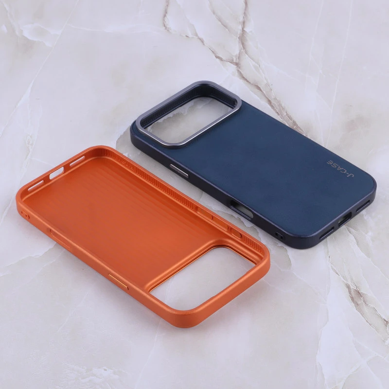 قاب چرمی J-Case دور محافظ لنز متال