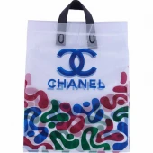 نایلون دسته دار دسته تقویتی طرح Chanel سایز 45*35 سانتی متر بسته 1 کیلویی