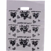نایلون دسته دار طرح از خرید شما متشکریم سایز 45*32 سانتی متر بسته 1 کیلویی